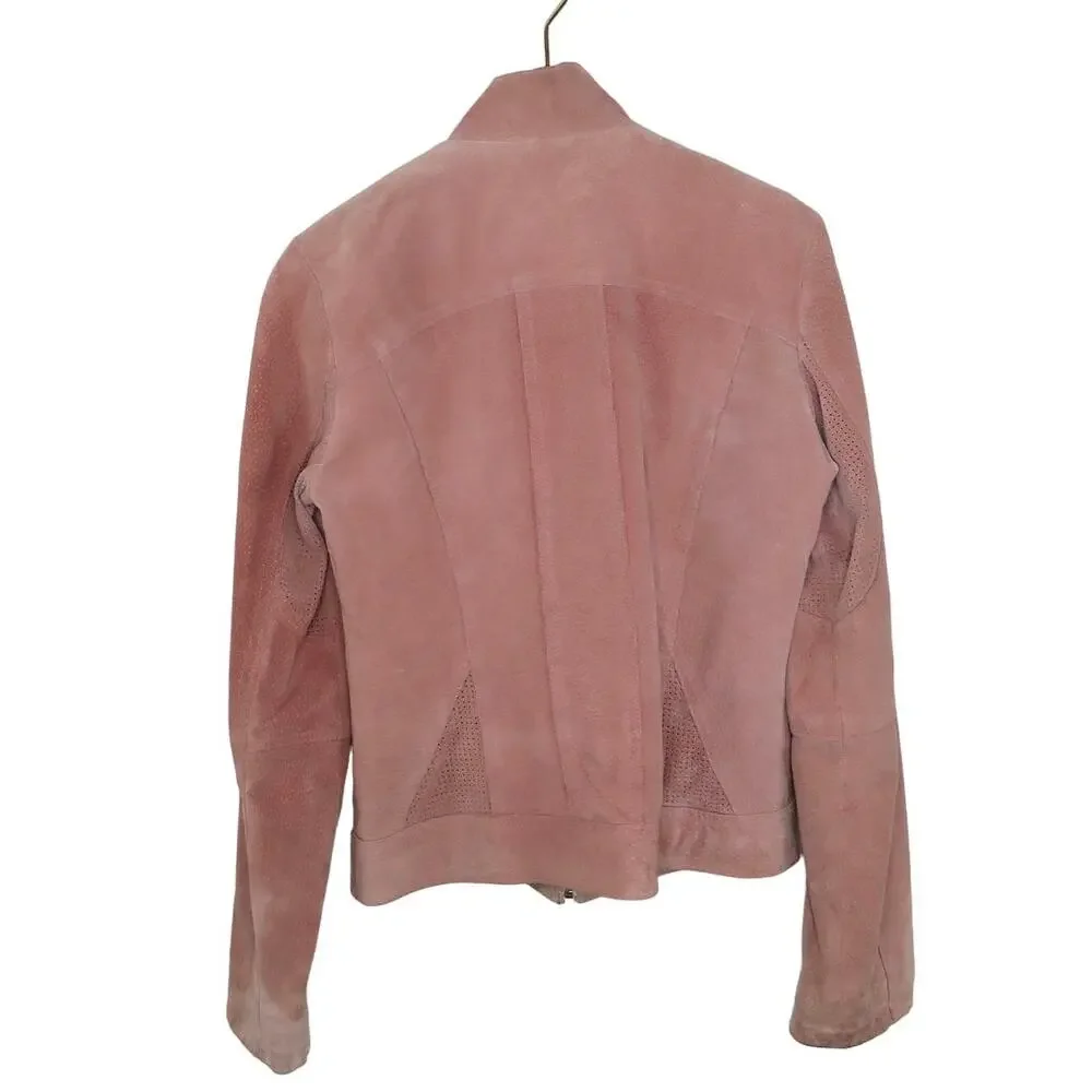Vintage Wilson's Leather Pink Leather Jacket Pink Suede Small Glam